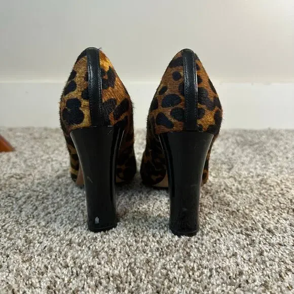 COLE HAAN Women's Chelsea Block Heel Pump Size 7B In Woodbury/Ocelot - Picture 6 of 7
